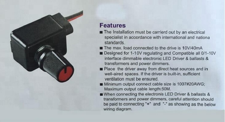 0-10V Knob Type Dimmer switch for LED dimming power supply