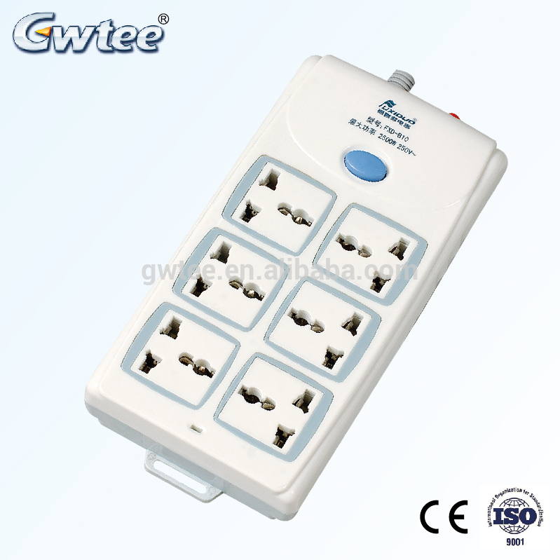 Excellent quality 220-250V 10A 2500W FXD-B10 2 gang power strip