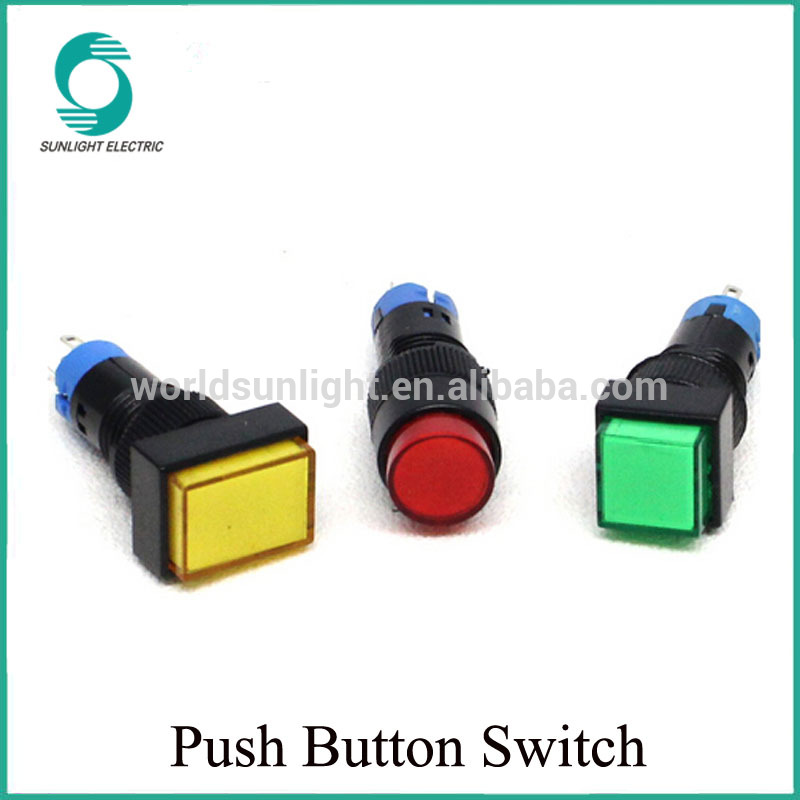 PBS-94 18*24MM 2NO2NC red led light momentary rectangle push button switch