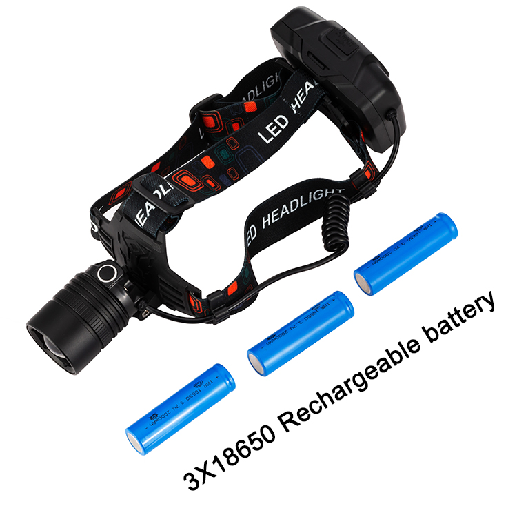 20W High Power 1200 Lumen Light Output With  Zoomable USB Rechargeable xhp50 headlamp With Power bank Function