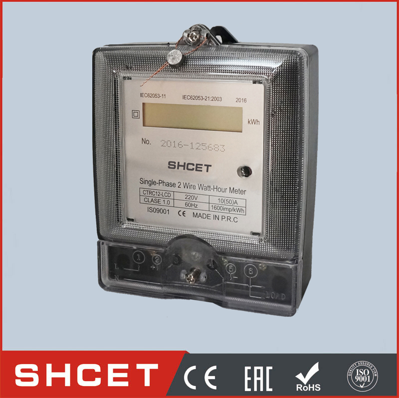 CET-RC12-B(LCD) Single Phase Two Wire Static Watt Hour Meter electric smart energy meter