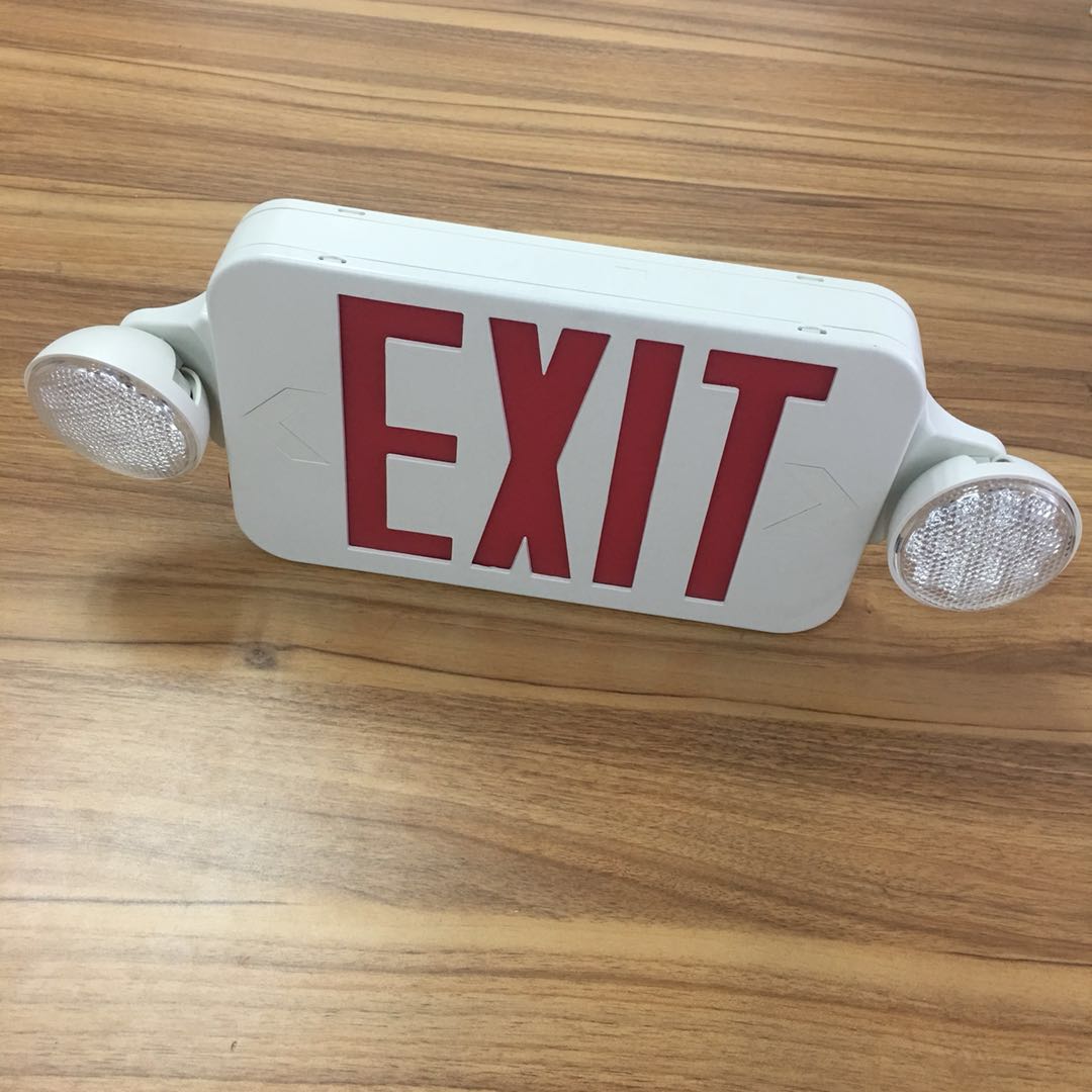 Hot selling twin head emergency light wall mounted exit light sign for USA