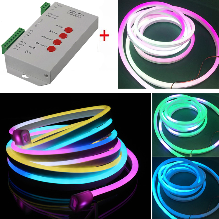 Outdoor Silicon Waterproof SMD5050 RGB 60LEDs/M Neon Light pixel Led Strip Lights rgb 24v flex addressable led neon strip light