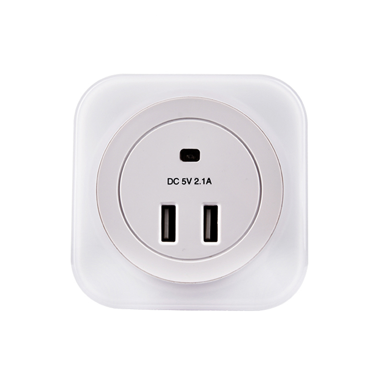 DC 5V 2.1A Night Light Socket, USB Charger Port Socket Night Light