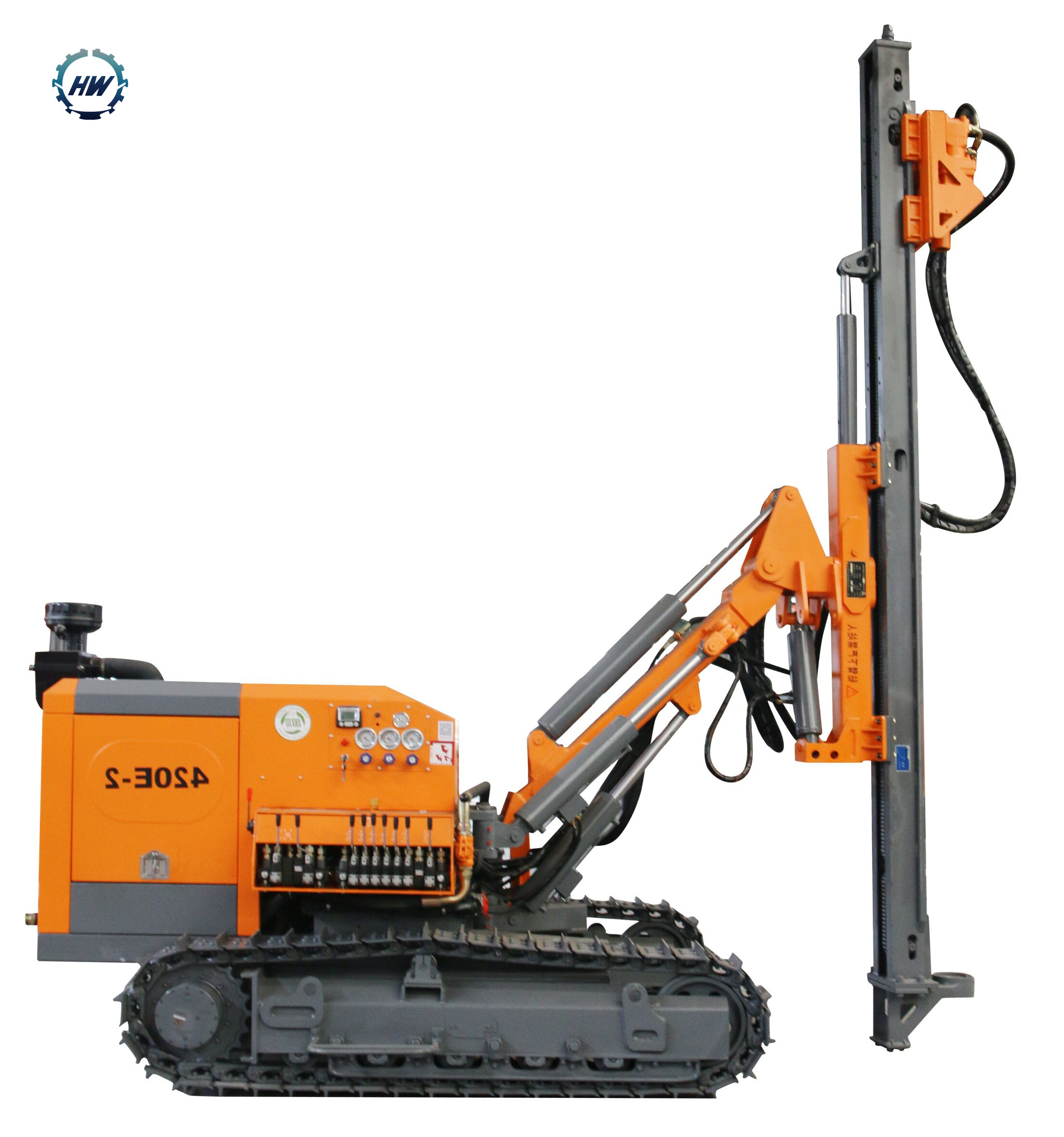 DTH Air compressor hammer crawler Drilling Rig for hard rock