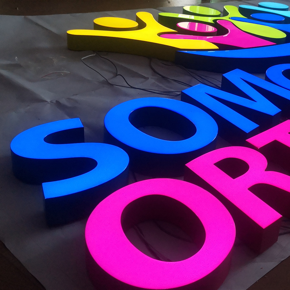 Factory 3D  Channel Letters  Luminous Diy Large Epoxy Resin Logo Led Metal Resin Signage For Shop