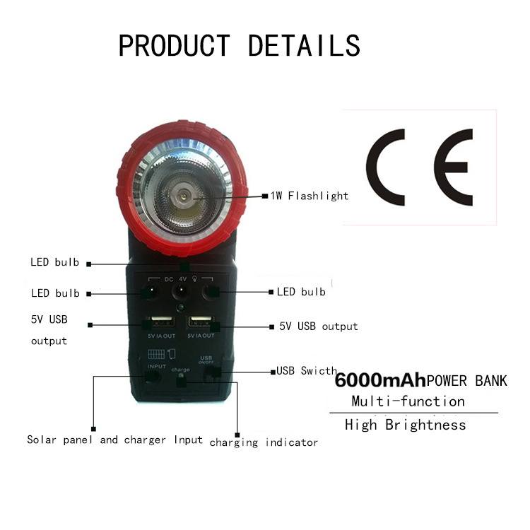 OEM factory  multi-function Portable home Mini  led solar lighting system   for camping