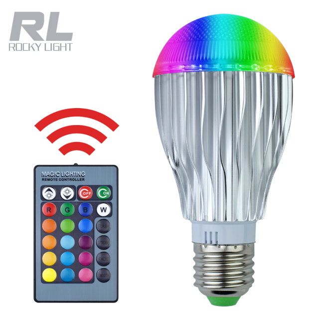 LED RGB Bulb Light E27 85-265V RGB LED Lamp 3W 5W 10W 20W With IR Remote Controller Lamp LED Light A60