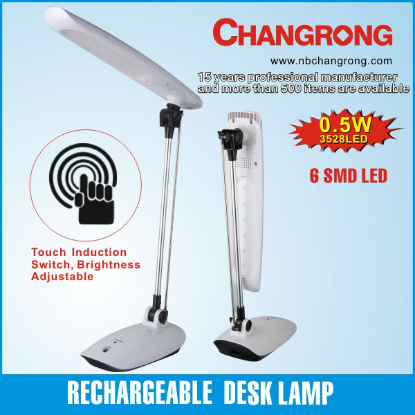 rechargeable retractable led reading lamp with toch induction