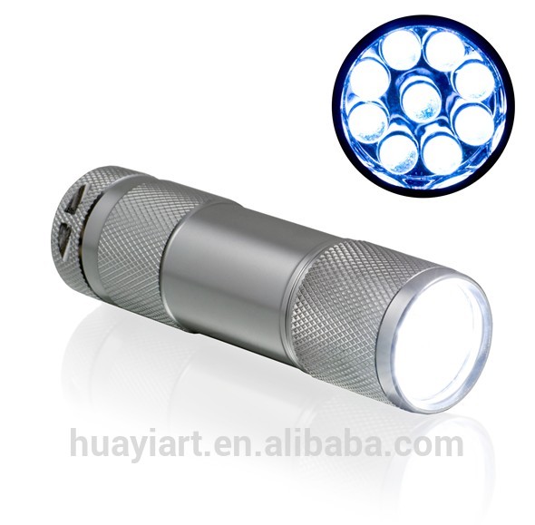 Cheap Mini Aluminum AAA Torch EDC 9 LED Flashlight