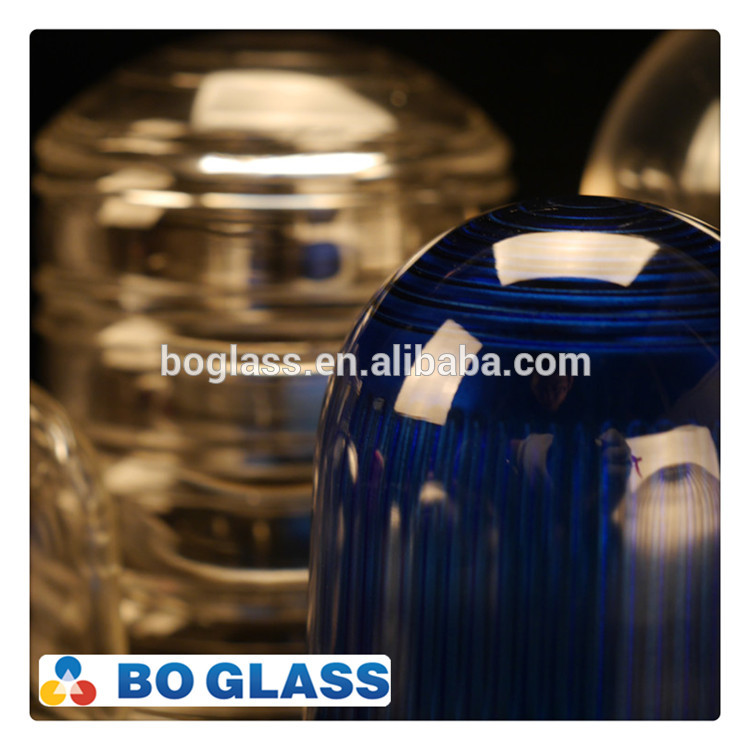 Anti-explosion dome shape clear glass lampshade can pass 4J impact test