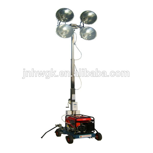 engine diesel generator 12 hours mast 5m hight output power 4 x 1000W portable Light Tower