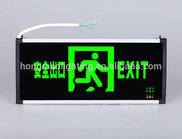 Customized high quality arrow left running man wall hung exit sign aluminum led edge-lit sign