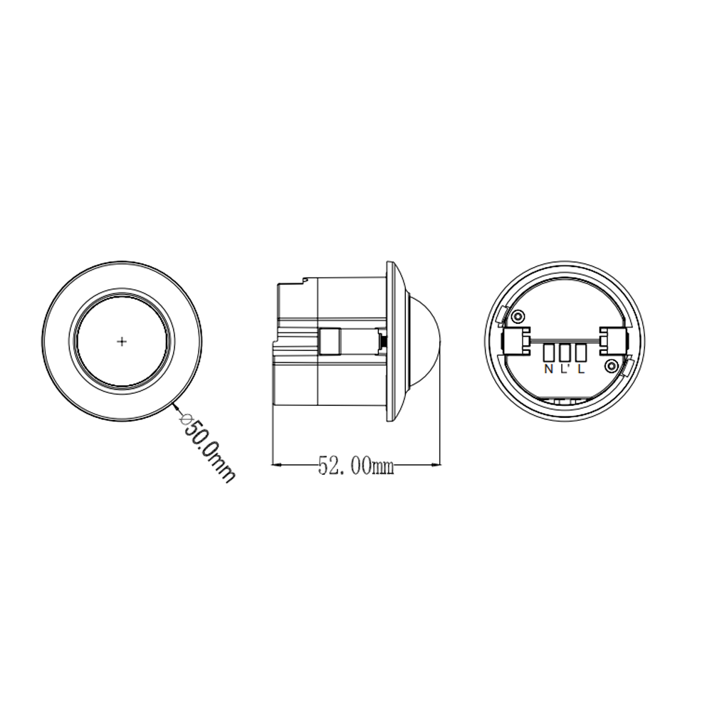 ningbo 220-240 V/AC ceiling infrared motion sensor, recessed PIR sensor for light(PS-SS111)