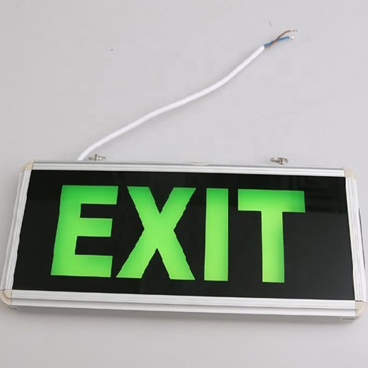 black green braille emergency exit sign