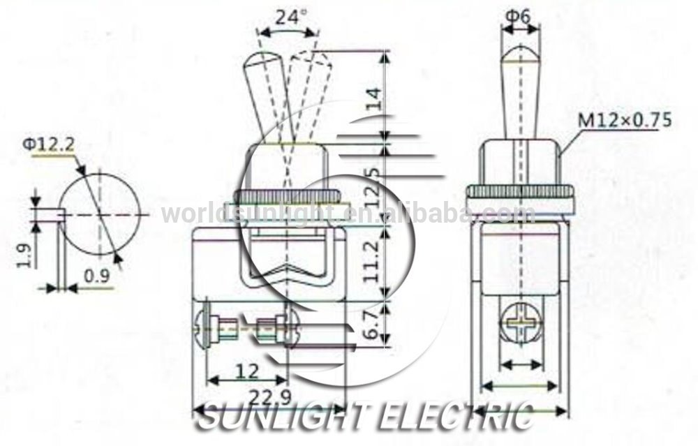 KN3(E)-101M ON-OFF 3A SPST 2P toggle switch