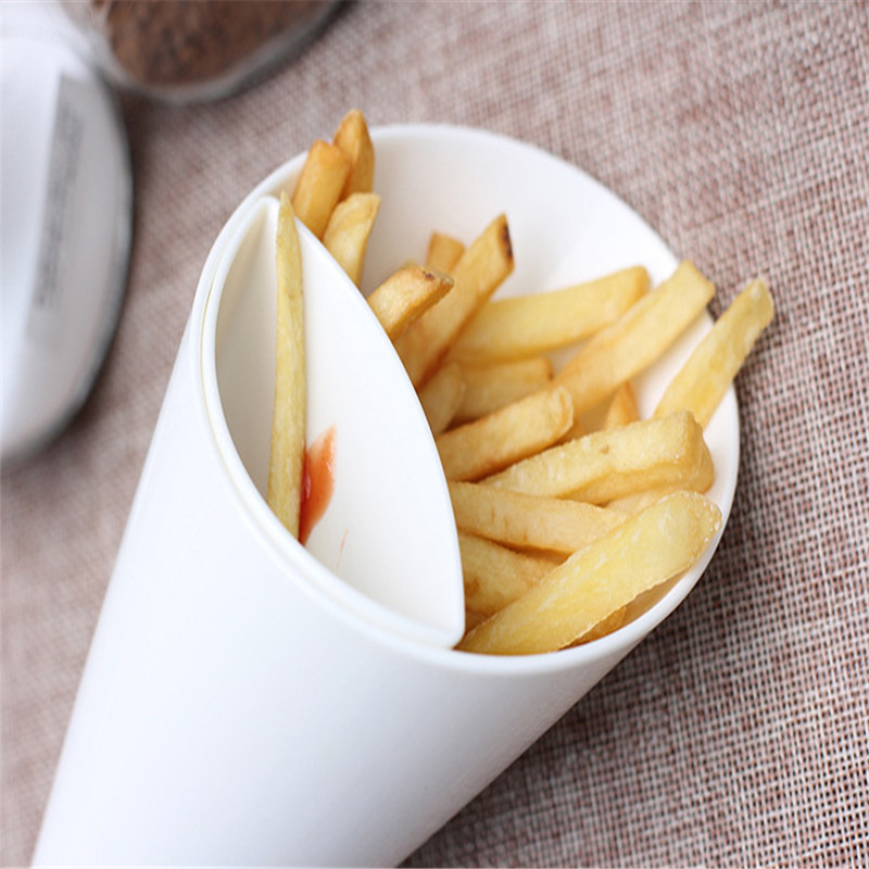 Latest Portable 2 in 1 French Fry Cone with Dipping Cup Convenient Nice New Home Kitchen Potato Tool Tableware