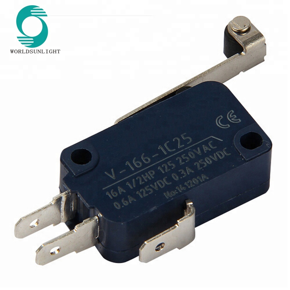 IP67 IP40 V-166-1C25 roller lever type spdt 250vac 16 amp microswitch micro roller switch