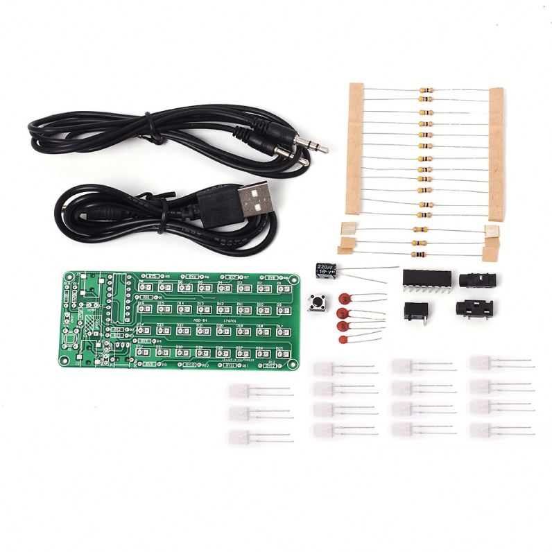 ASD-84 Audio Spectrum 8x4 RDIY Kit Level Indicator Voice Spectrum Lights Red+Blue Colorful Display DIY Kits DC 5V