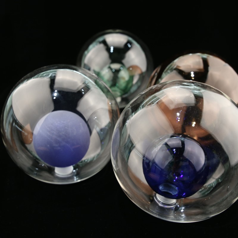 G9 screw hand made blown double wall borosilicate glass bulb shell with a colored innfer ball, led lamp cover&shade