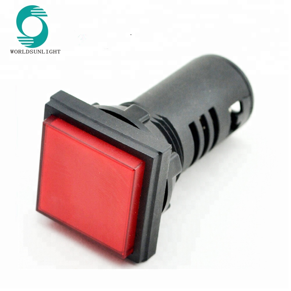 AD16-22F mounting size 22MM Red/Green/Yellow Square Pilot Lamp,LED lamp,indicator light