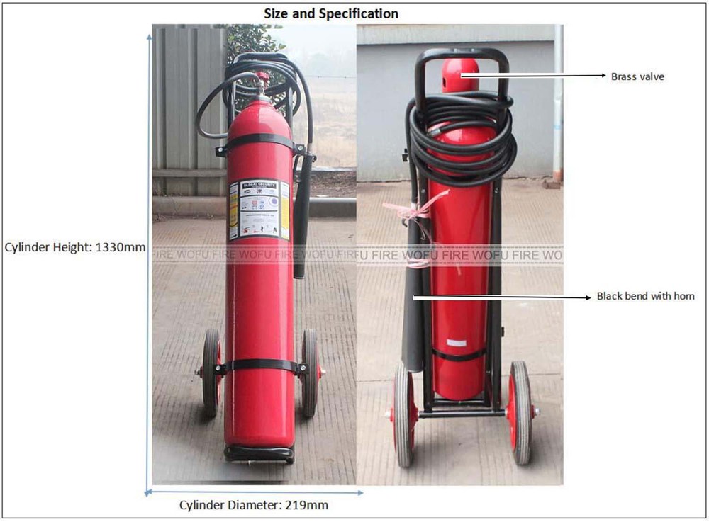 25KG Trolley CO2 Wheeled Fire Extinguisher