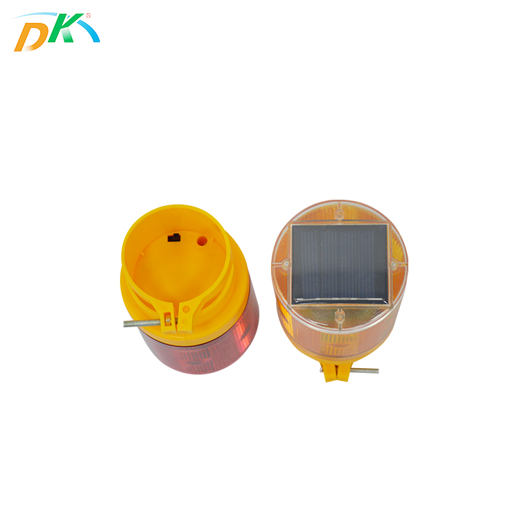 DK led outdoor solar power strobe cone light led beacon traffic light