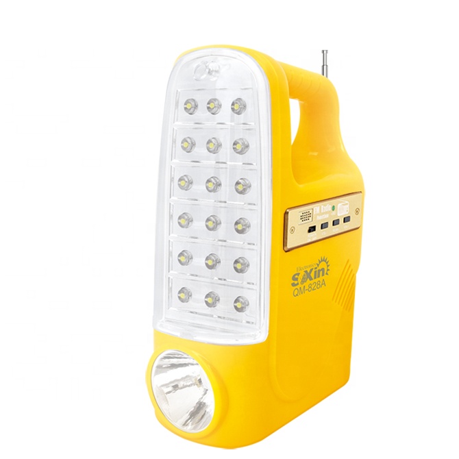 Multifunctional rechargeable emergency light with FM Radio (QM828A )