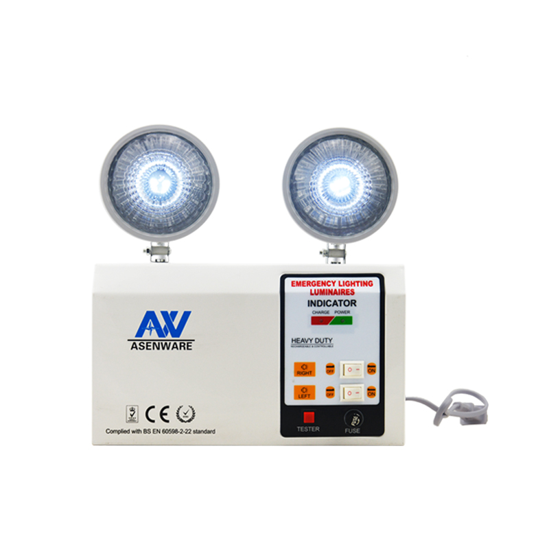 2 Heads LED Fire Emergency Light Rechargeable