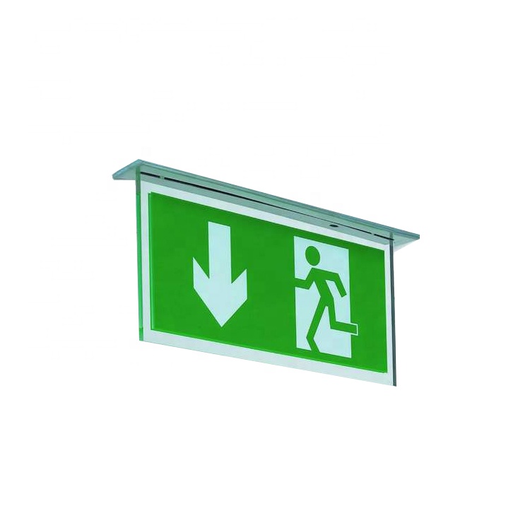 Acrylic panel practical ceiling mounted emergency exit signs