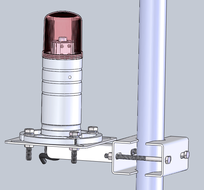 Red LED Based Low Intensity aviation obstruction light/aircraft warning light for GSM , telecom tower, mast, post and pole