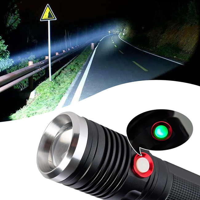 Stepless Adjusted Brightness Outdoor Zoom Aluminum T6 L2 LED Japanese Torch