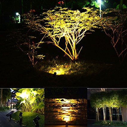 solar led spotlights for garden yard park landscape decorative lighting 5W solar panel 4LED spotlights