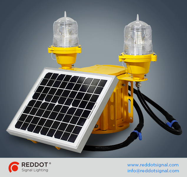 OLS10 LED low intensity Solar Powered Aviation Obstruction Light