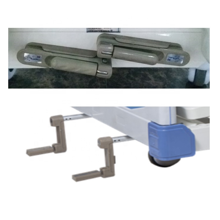 2  crank manual with Aluminum alloy guardrail nursing bed