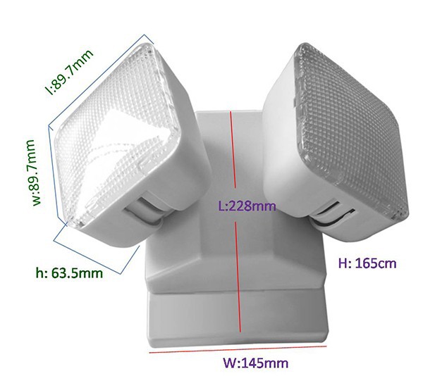 Twin Heads Emergency Battery Powered LED Rechargeable Lamp