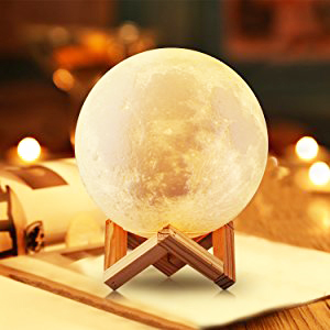 3D Printed PLA material Luna Night Light 8CM 15CM Touch Control LED Moon Lamp