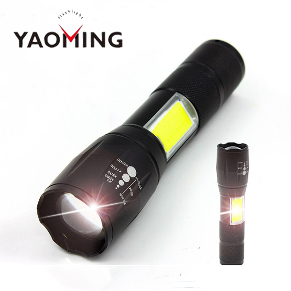 Rechargeable XM-L T6 LED Tactical Strong Light COB Working LED Flashlight With COB Side Light