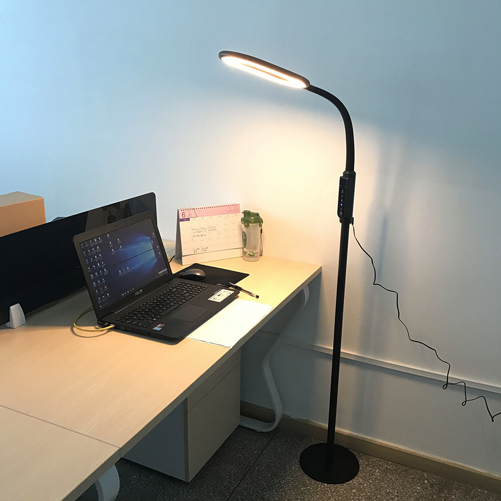 Office Reading Relax Gold Metal Soft Light Floor Lamp