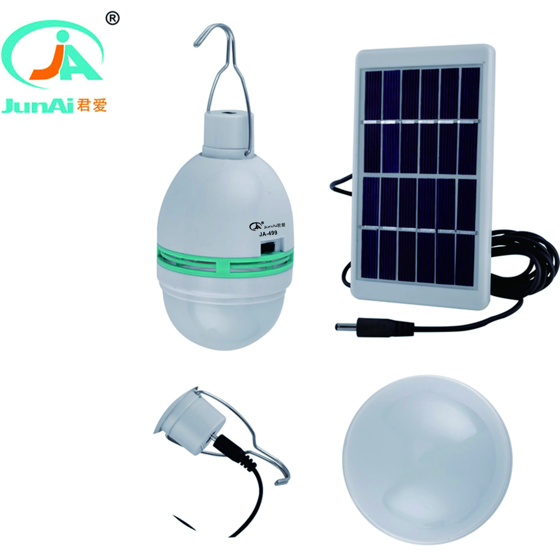 1 year warranty solar rechargeable led emergency bulb for home use Model No. JA-499