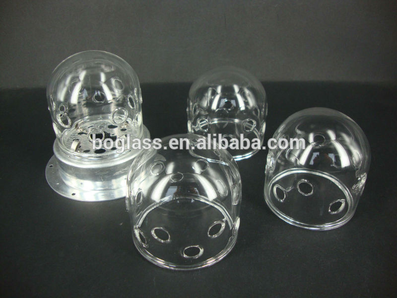 clear borosilicate glass cover with 12 holes for flash light