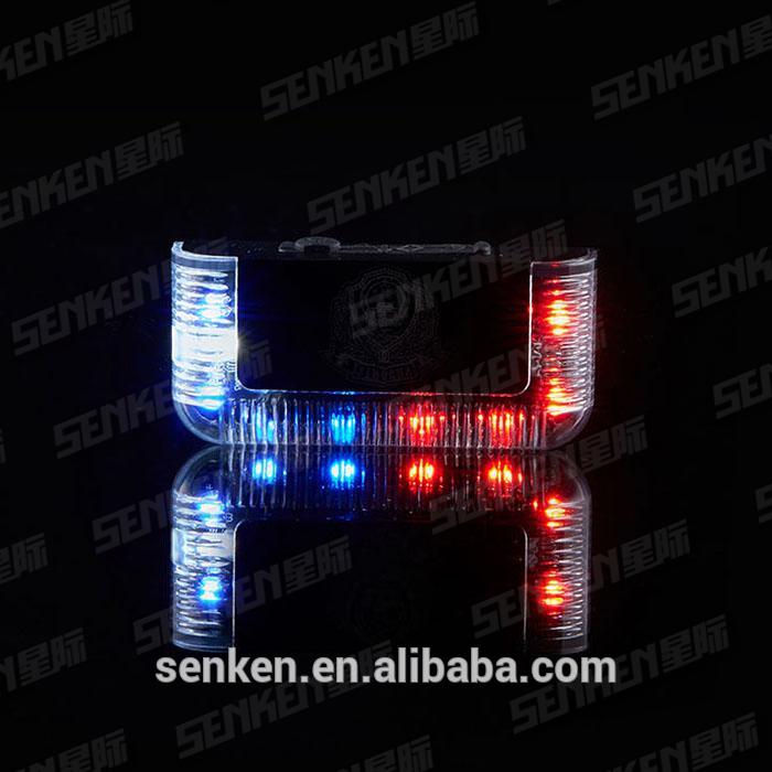 Senken rechargeable shoulder wear blue red LED warning light shoulder light