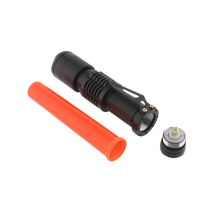 Ultra bright High Power XPE Zoomable With Traffic Baton Mini Tactical Flashlight