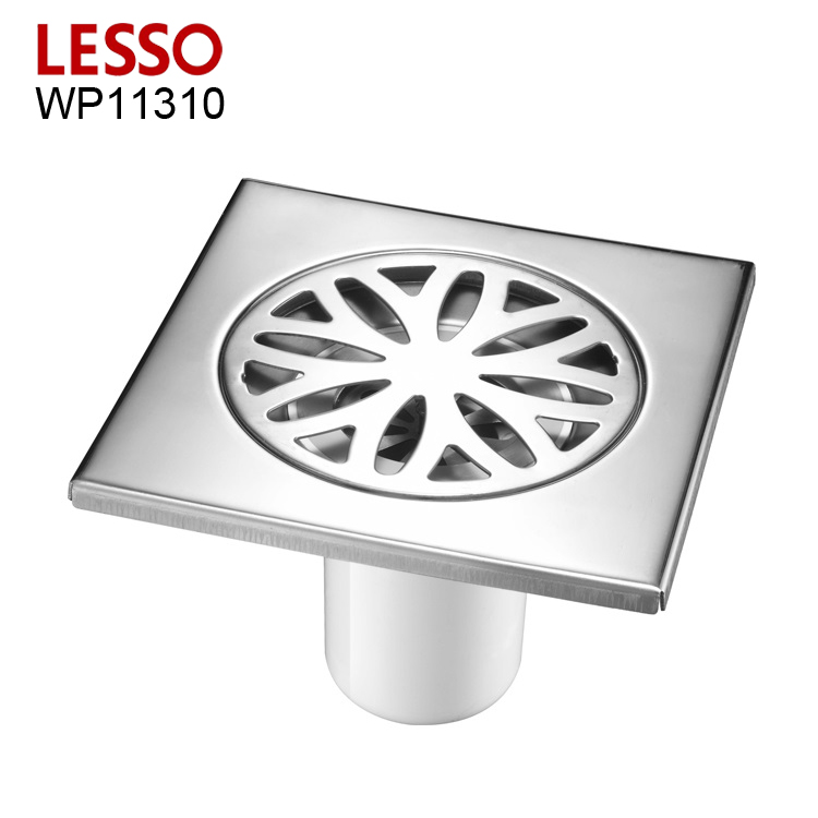 LESSO WP11310 chrome polished sanitary anti-odor shower thicken 202 stainless steel channel floor drain