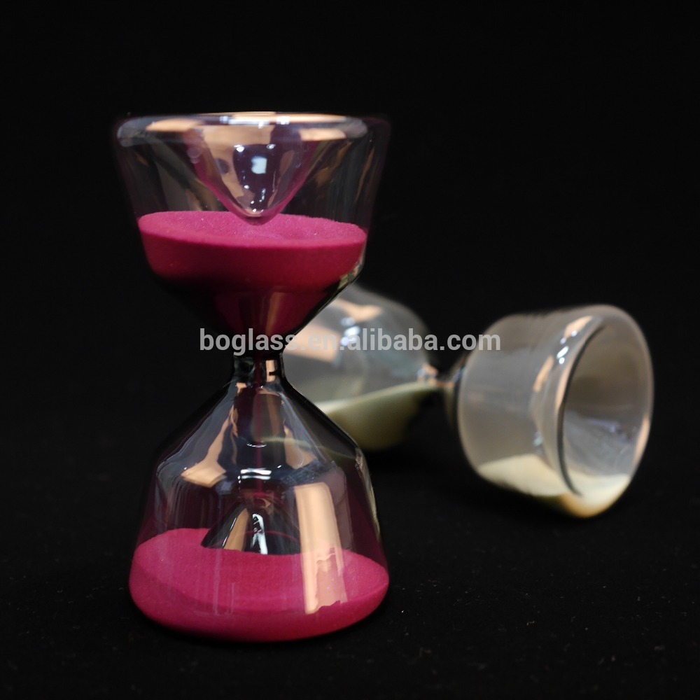 Gorgeous large clear hourglass with black sand. hourglass - 5minute timer. wholesale custom glass sand timer