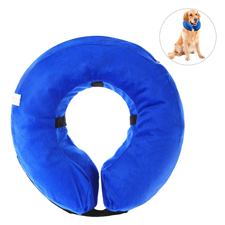 Inflatable Pet Supplies Cat Dog Recovery Wound Healing Protective Collar Anti Bite PVC Comfortable E Collar With Zipper