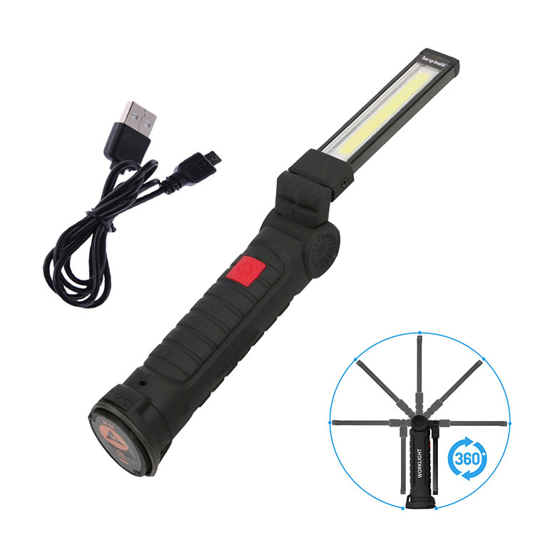 Outside Flexible Magnetic Emergency LED Lights USB Rechargeable COB Slim Work Light