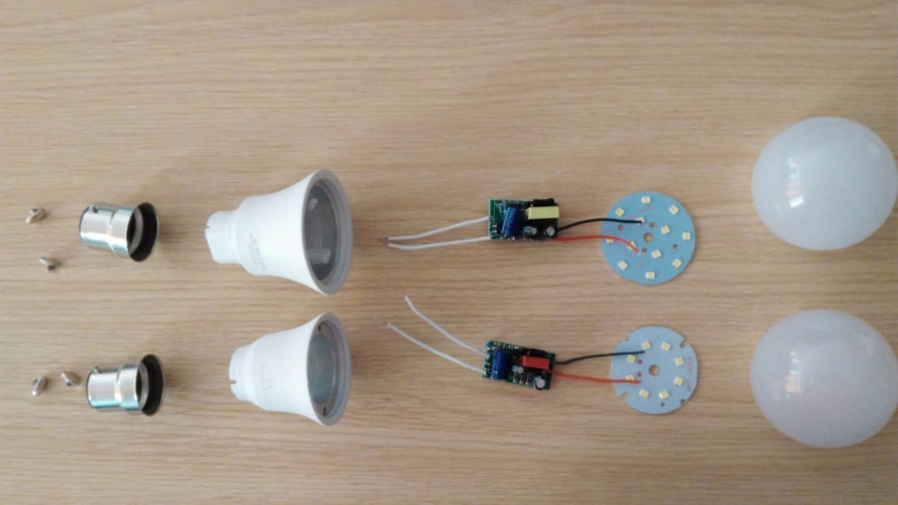 raw materials 9w e27b22 plastic aluminum housing led light bulb parts