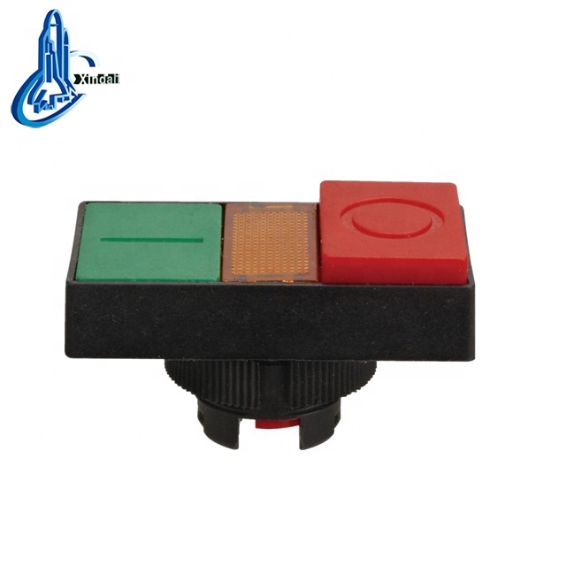 wenzhou electric Top selling 22mm double head pole push light button switch parts/head with lamp LAY5-EW84