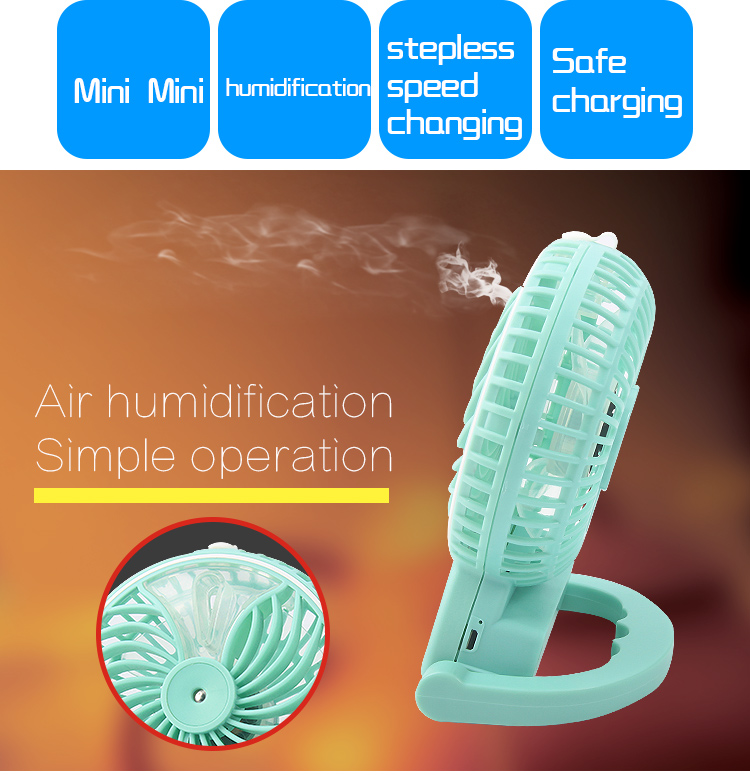 Mini mist spray usb rechargeable fan for iphone